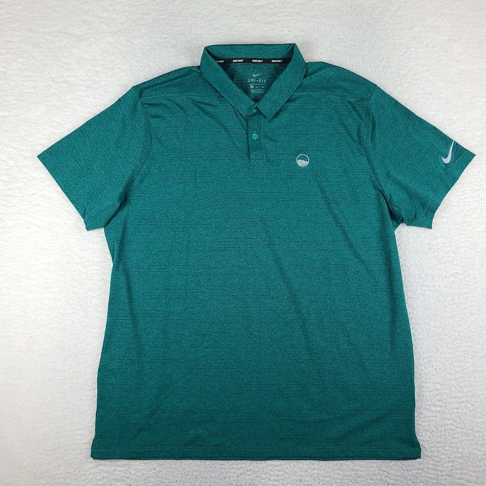 Nike Golf Polo Shirt Mens XL Dark Green Dri Fit Performance Short Sleeve